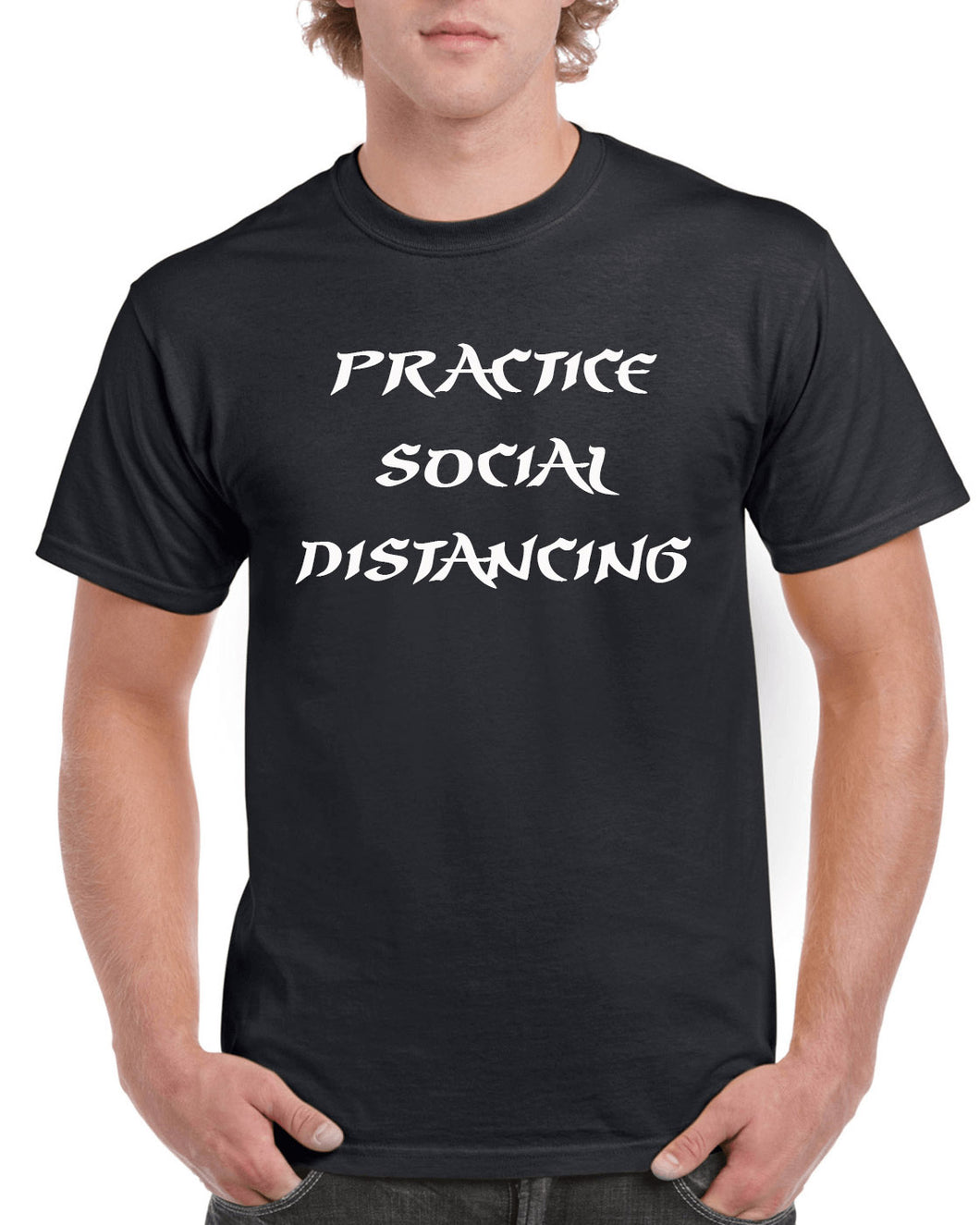 Practice social distancing-funny t-shirt-social distancing t-shirt- Personalized_T-shirts - Galaxie Rouge / Red Galaxy